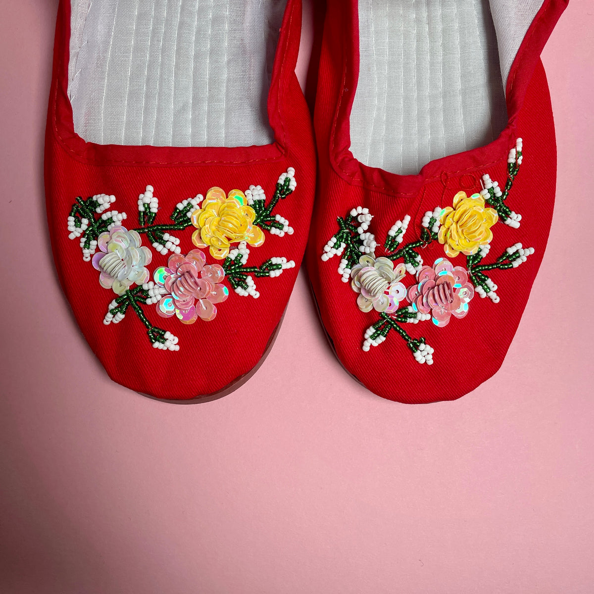 Cotton Sequin Mary Jane - Red — billede 2 af 3