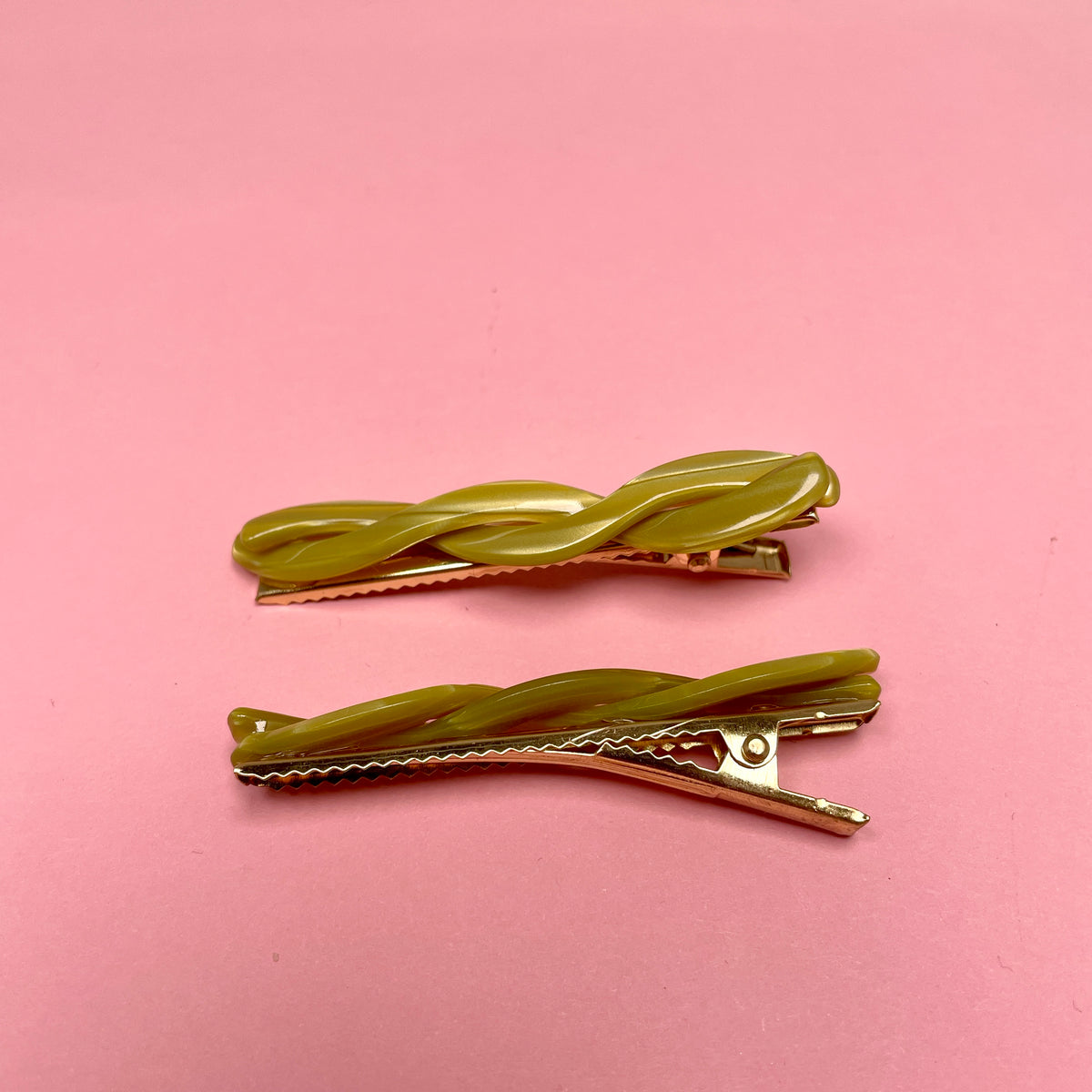 Small Twisted Hair Clip - Crocodile/Green — billede 3 af 3