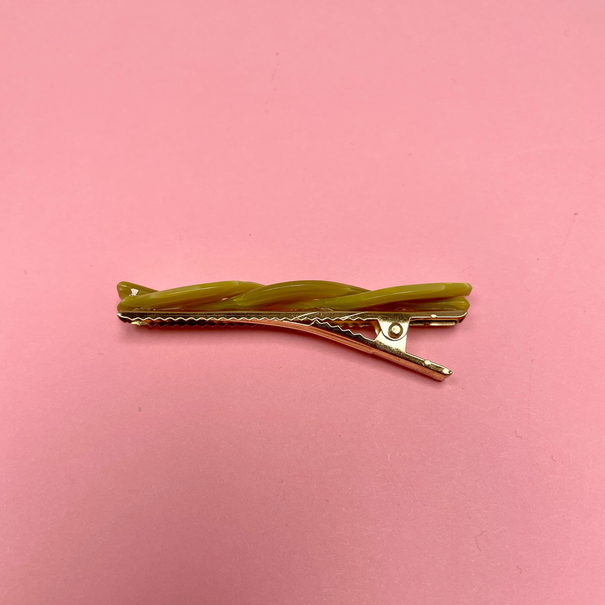 Small Twisted Hair Clip - Crocodile/Green — billede 2 af 3