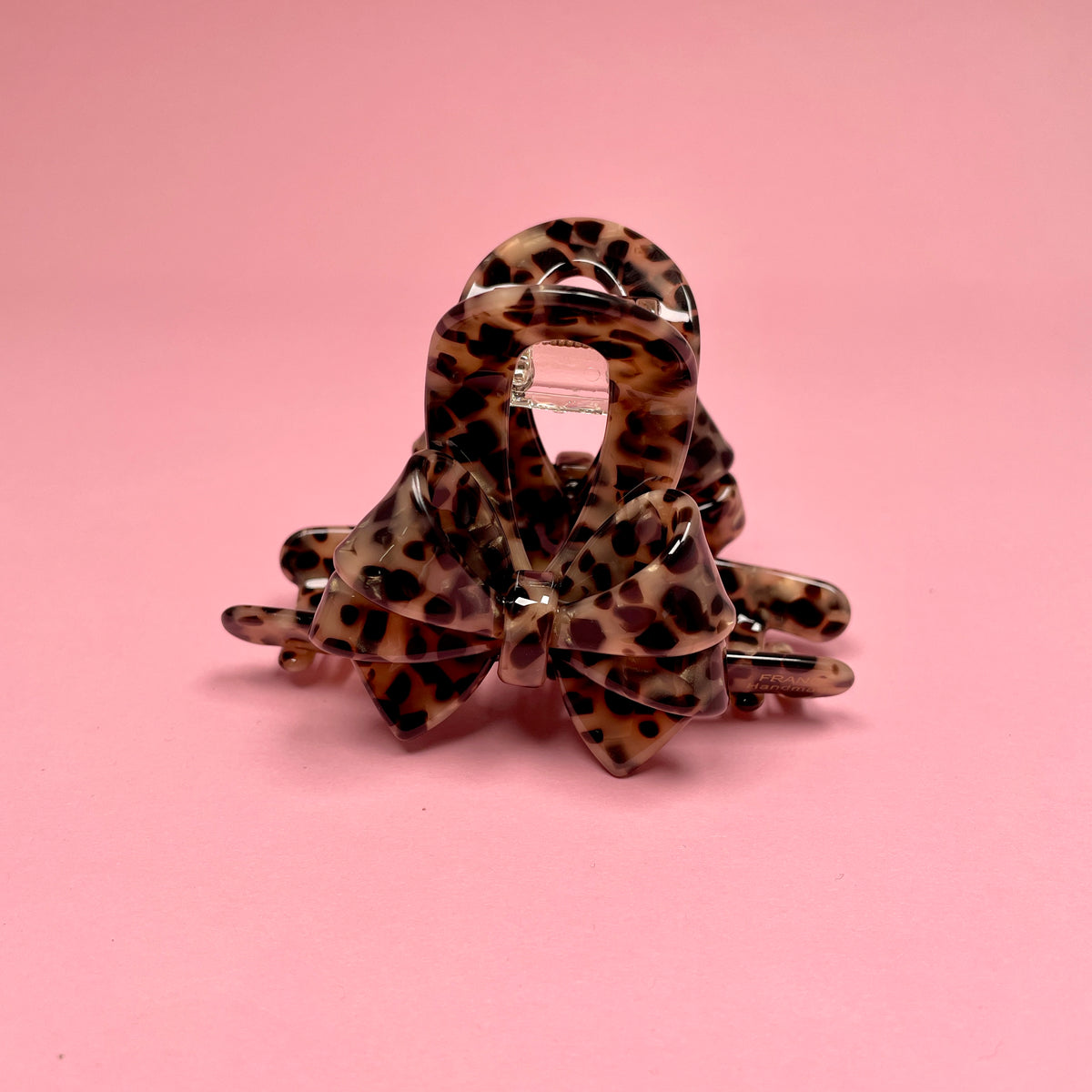 Hair Clip with 2 Bows - Tortoise Shell — billede 3 af 3