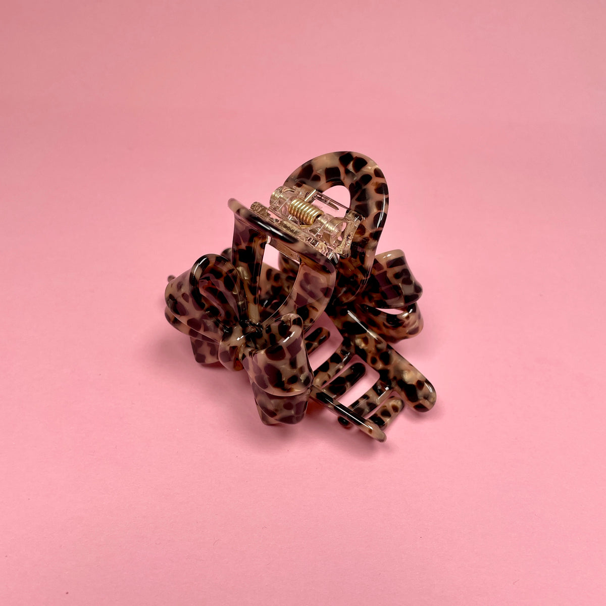 Hair Clip with 2 Bows - Tortoise Shell — billede 2 af 3