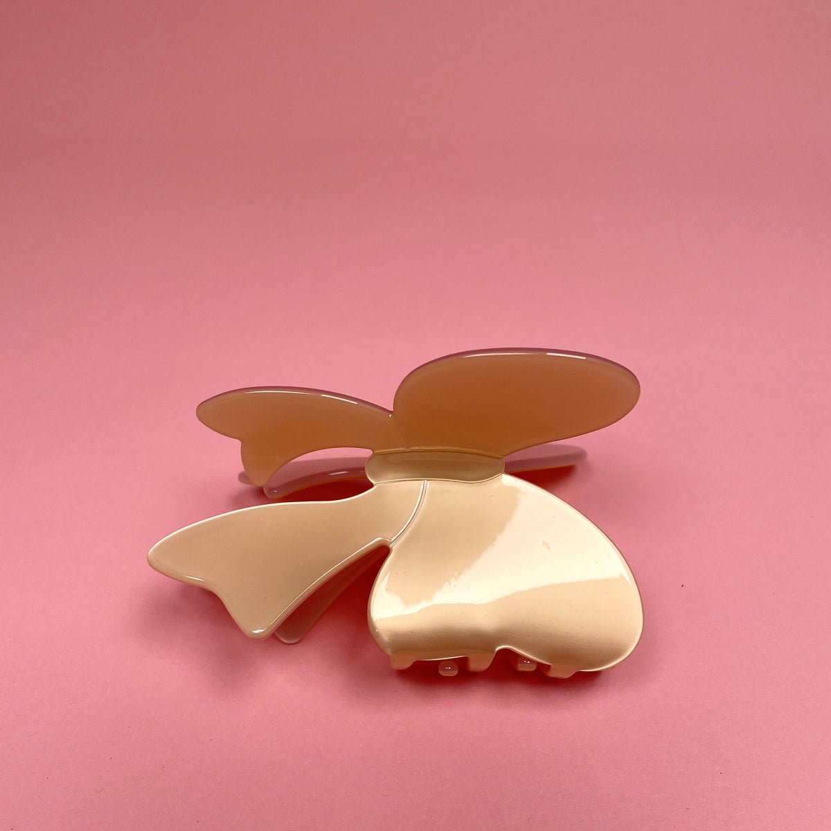 Butterfly 2-Color Hair Clip - Babypink/Yellow — billede 3 af 4