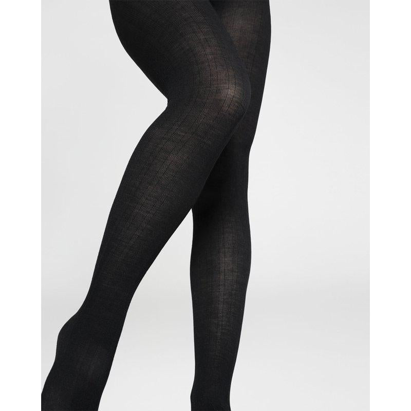 Freja Rib Knit - Organic Wool Tights — billede 2 af 2