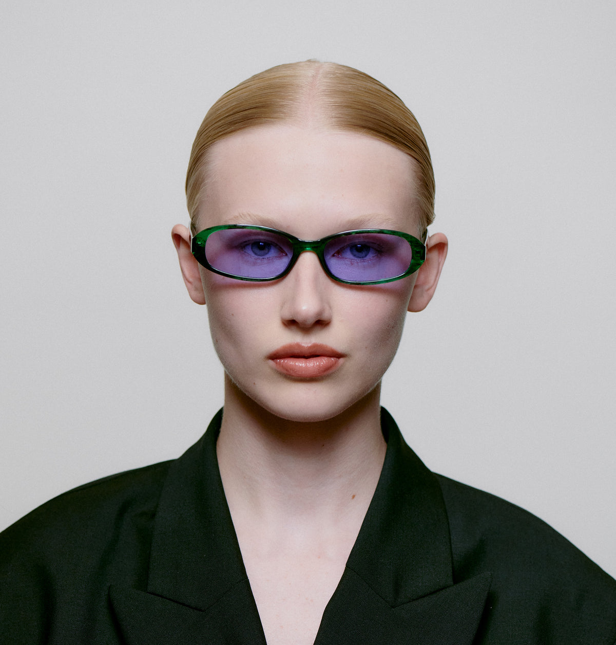 Macy Sunglasses - Green Marble Transparent — billede 3 af 4