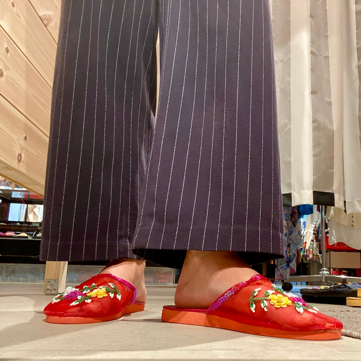 Mesh Slippers - Red/Multi sequin — billede 2 af 4