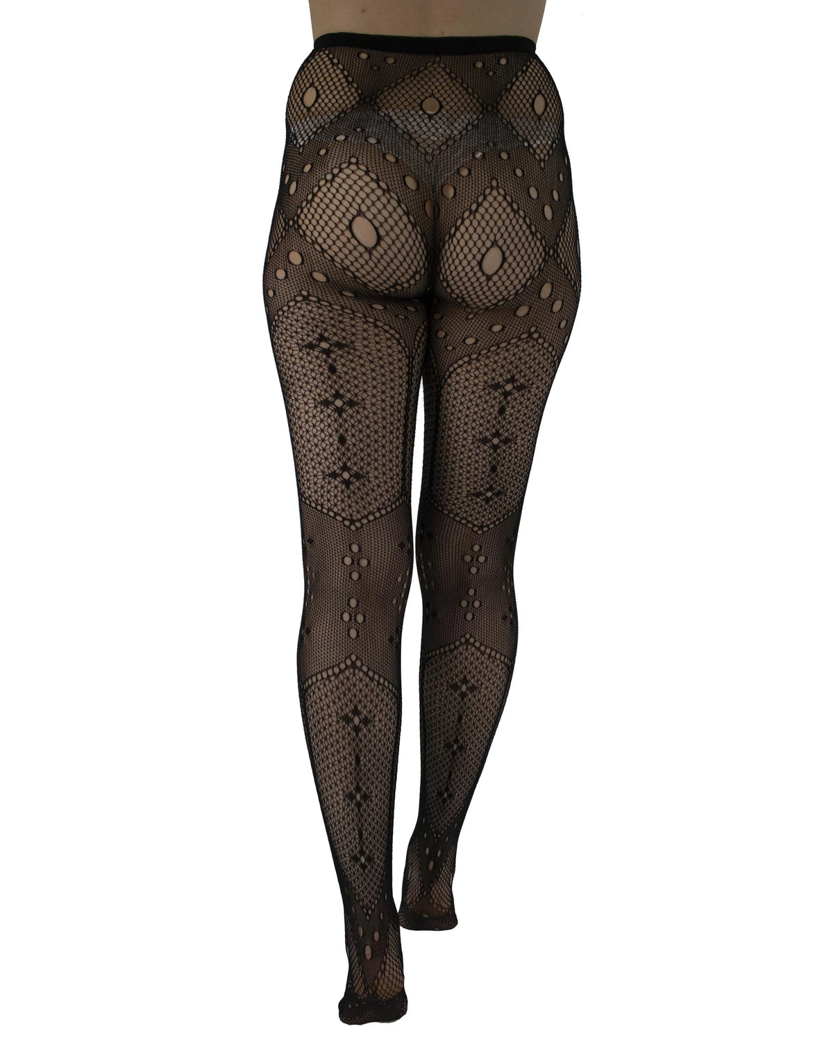 PM Spot Pattern Net Tights - Black — billede 3 af 3