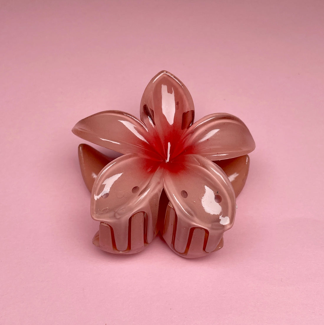 Small Hawaiian Flower Hairclip - Dark Rose Ombré