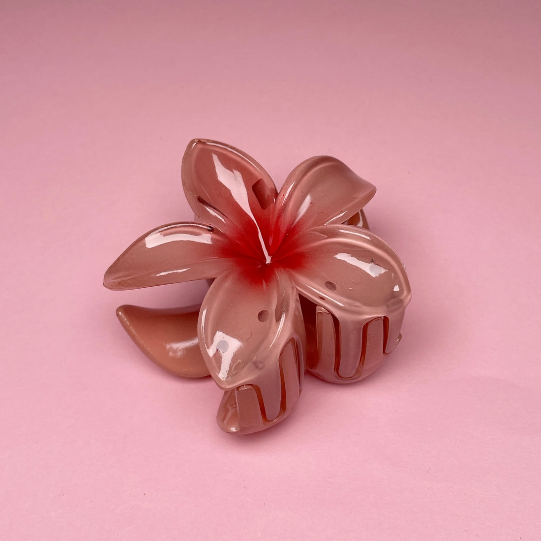 Small Hawaiian Flower Hairclip - Dark Rose Ombré