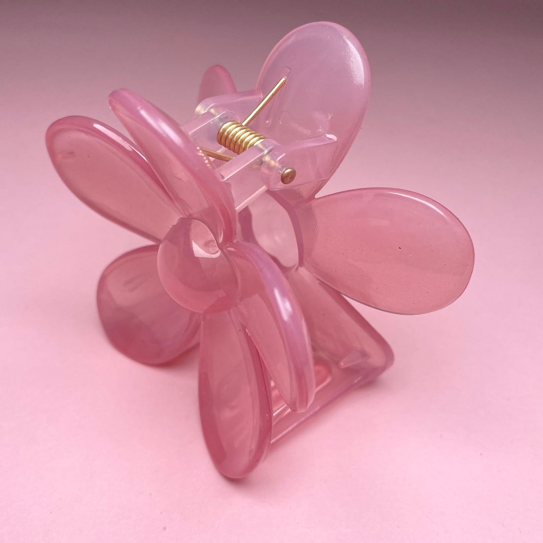 Flower Hairclip - Transparent Pink