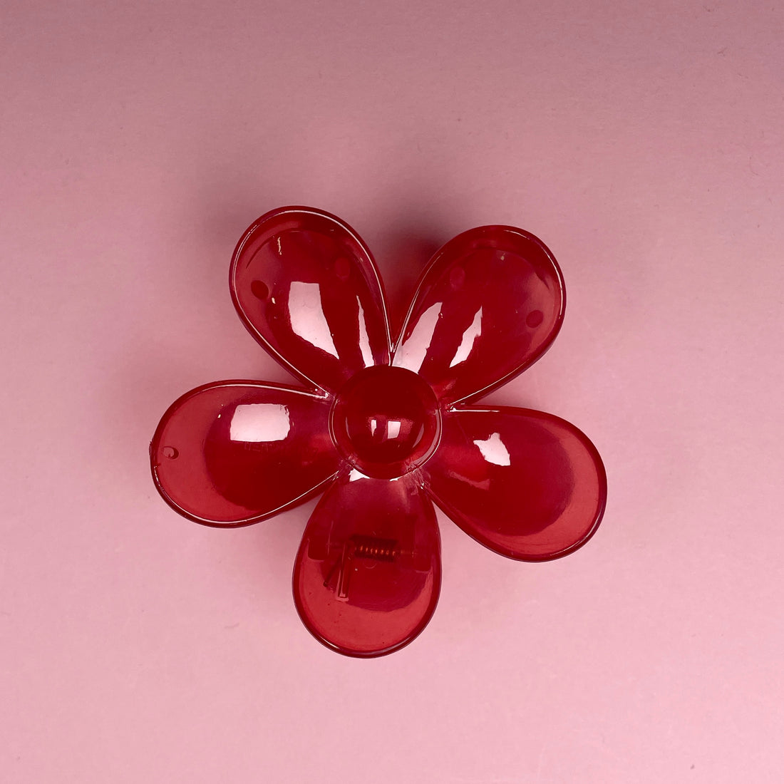 Flower Hairclip - Transparent Raspberry