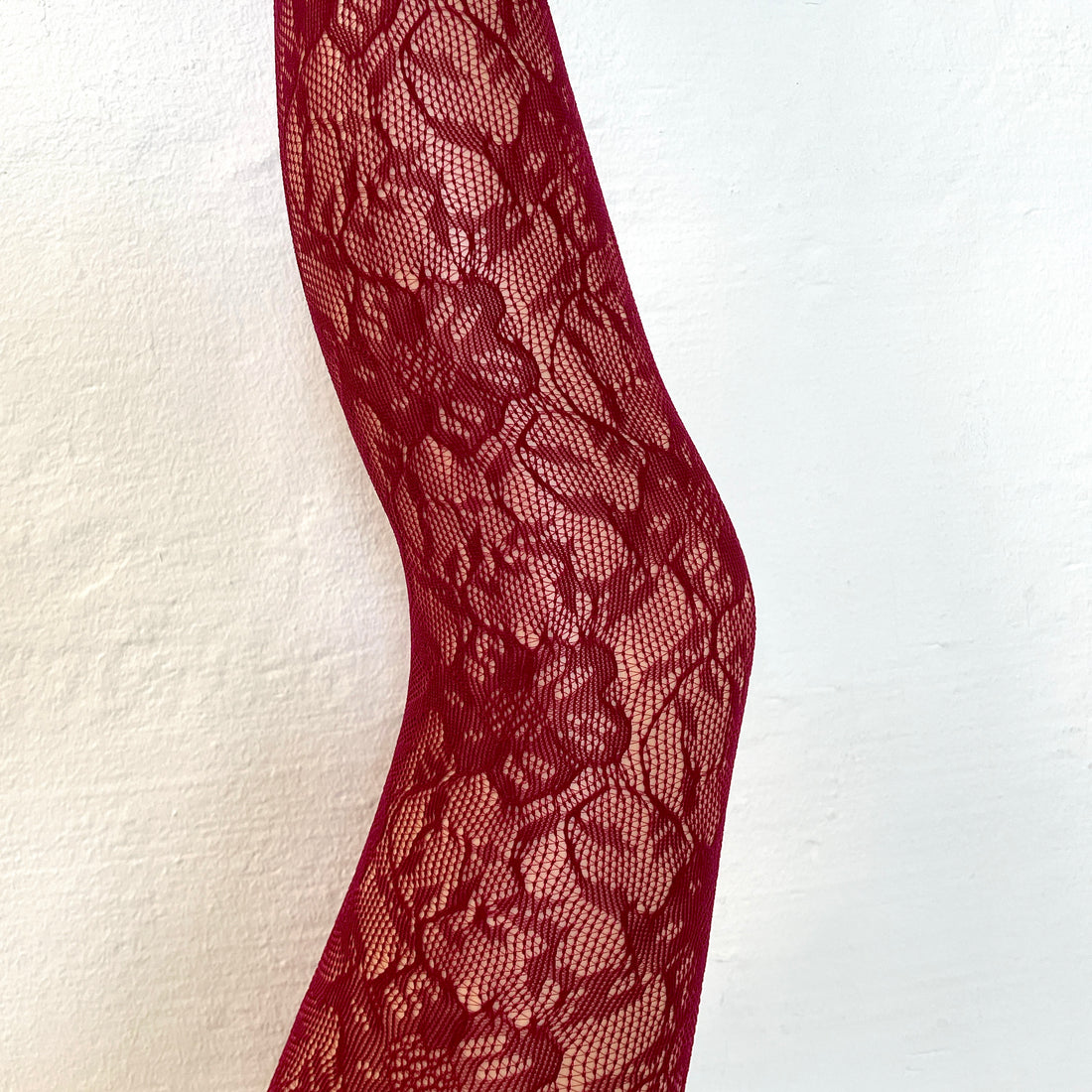 Flower Fishnet Tights - Bordeaux – billede 2