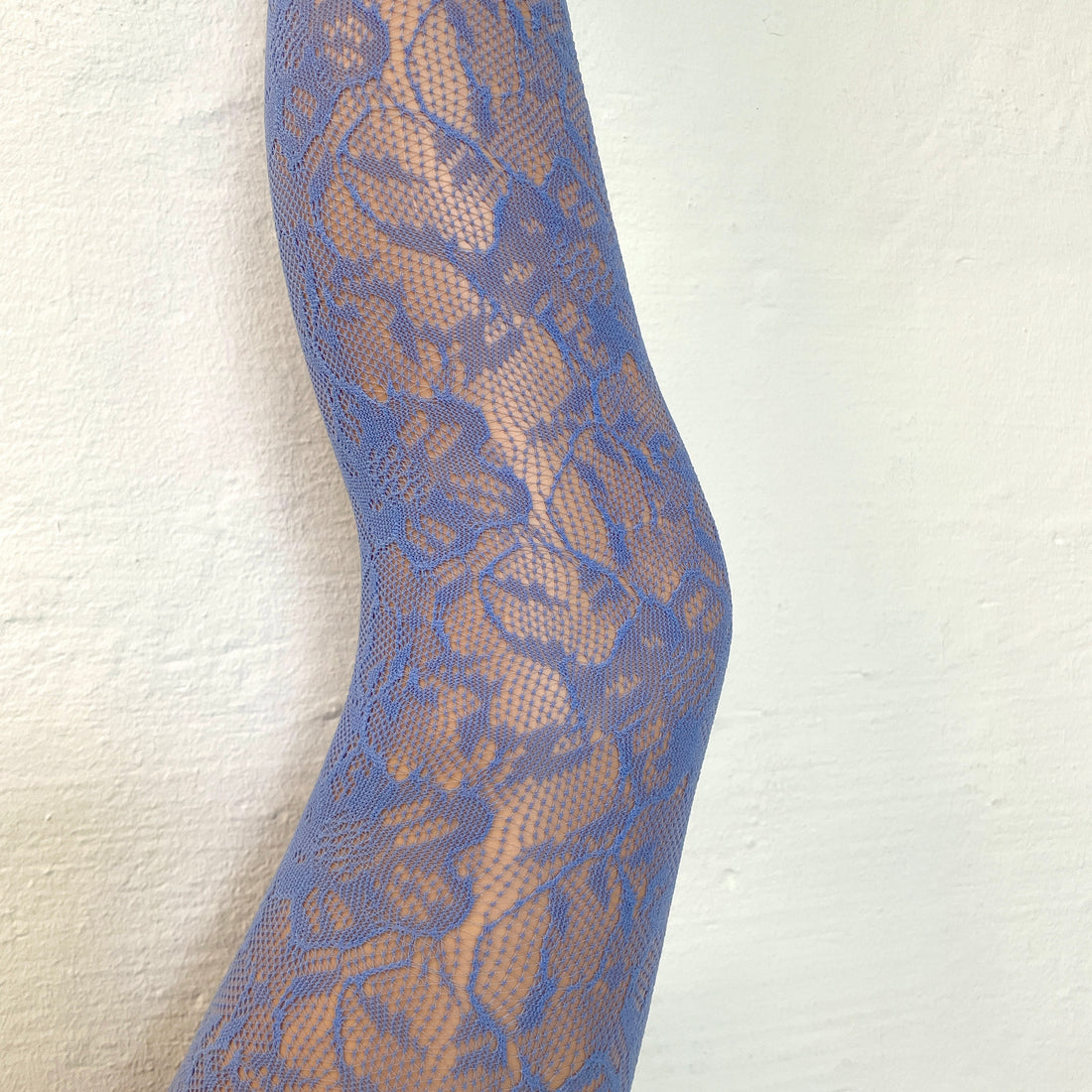 Flower Fishnet Tights - Light Blue – billede 2