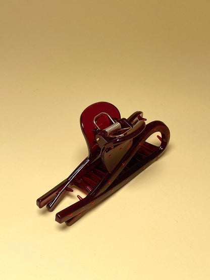 Dottie Hair Clip - Bordeaux/red