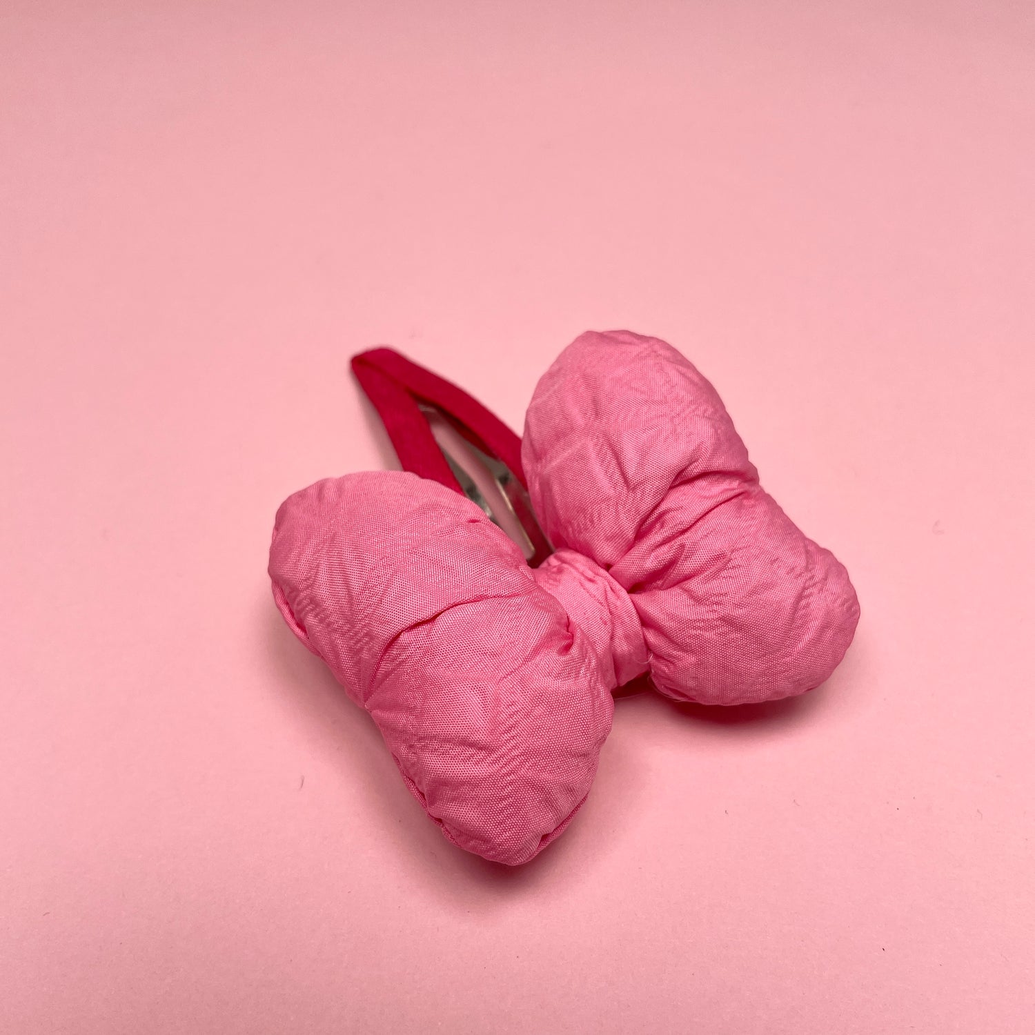 Pillow-Bow Hair Clip - Pink