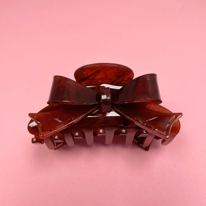 Bow Hair Clip - Brown