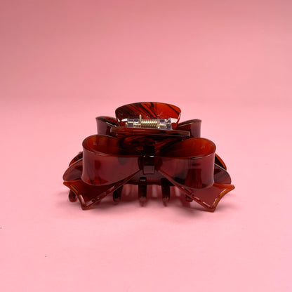 Bow Hair Clip - Brown