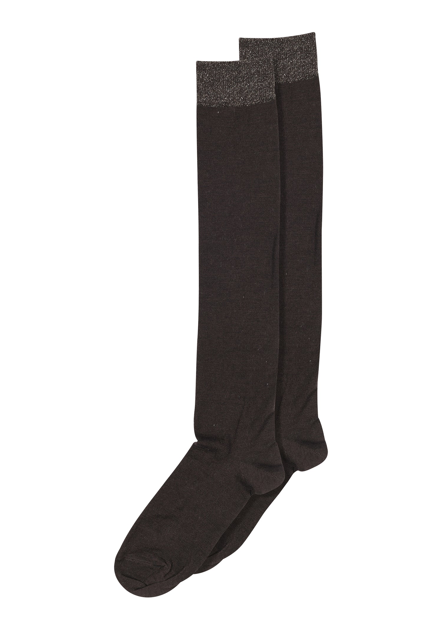 Mp wool/silk knee socks - Dark Brown Glitter