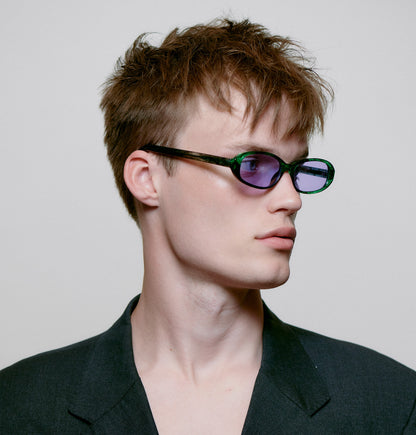 Macy Sunglasses - Green Marble Transparent