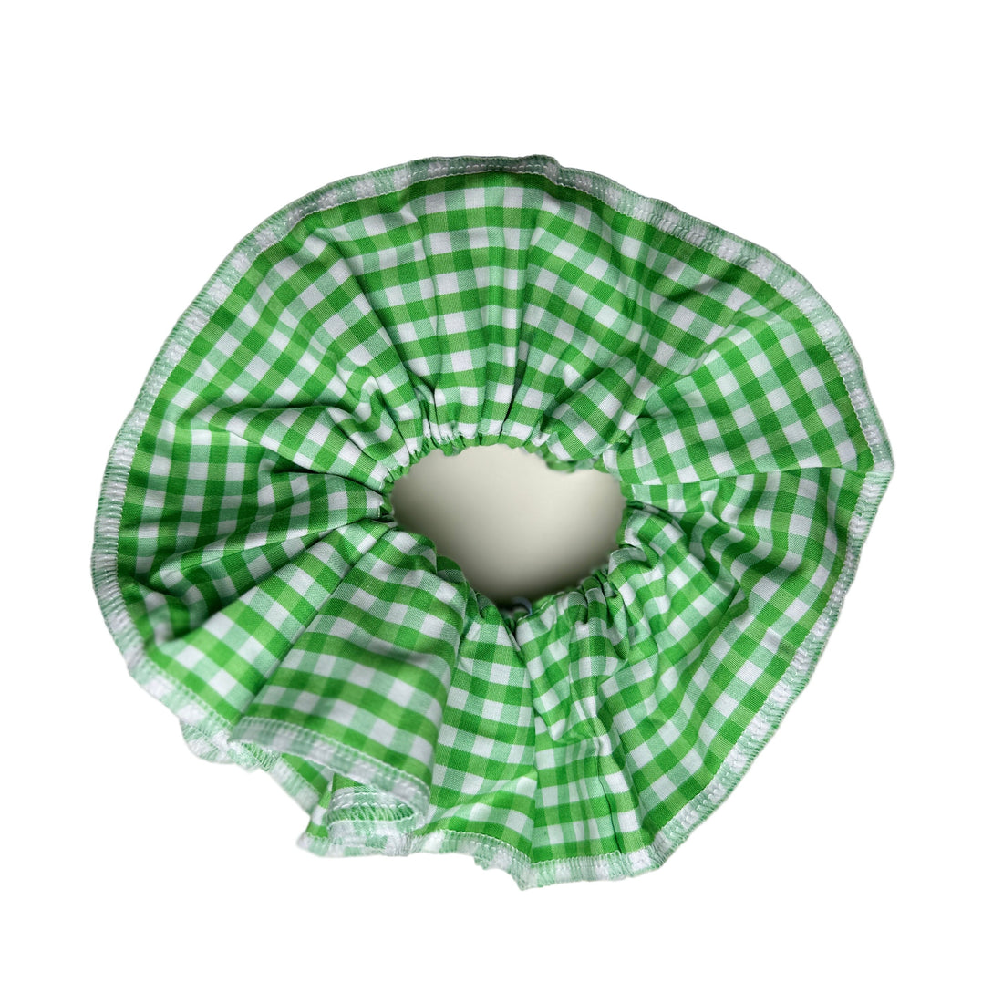 Large Gingham Scrunchie - Green
