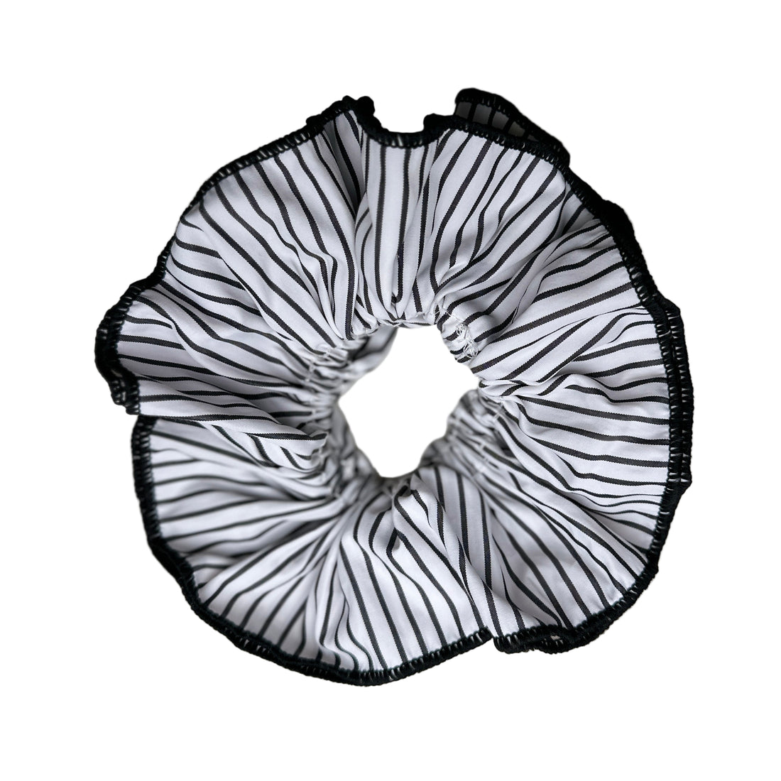 Striped Scrunchie - White &amp; Black