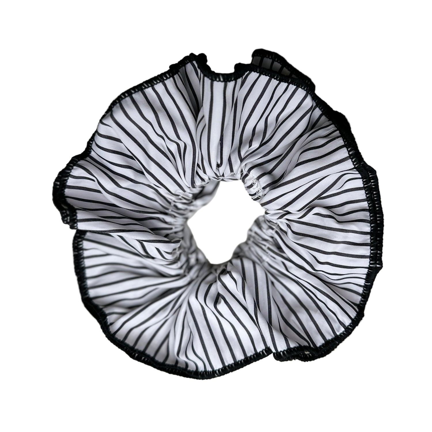 Striped Scrunchie - White &amp; Black