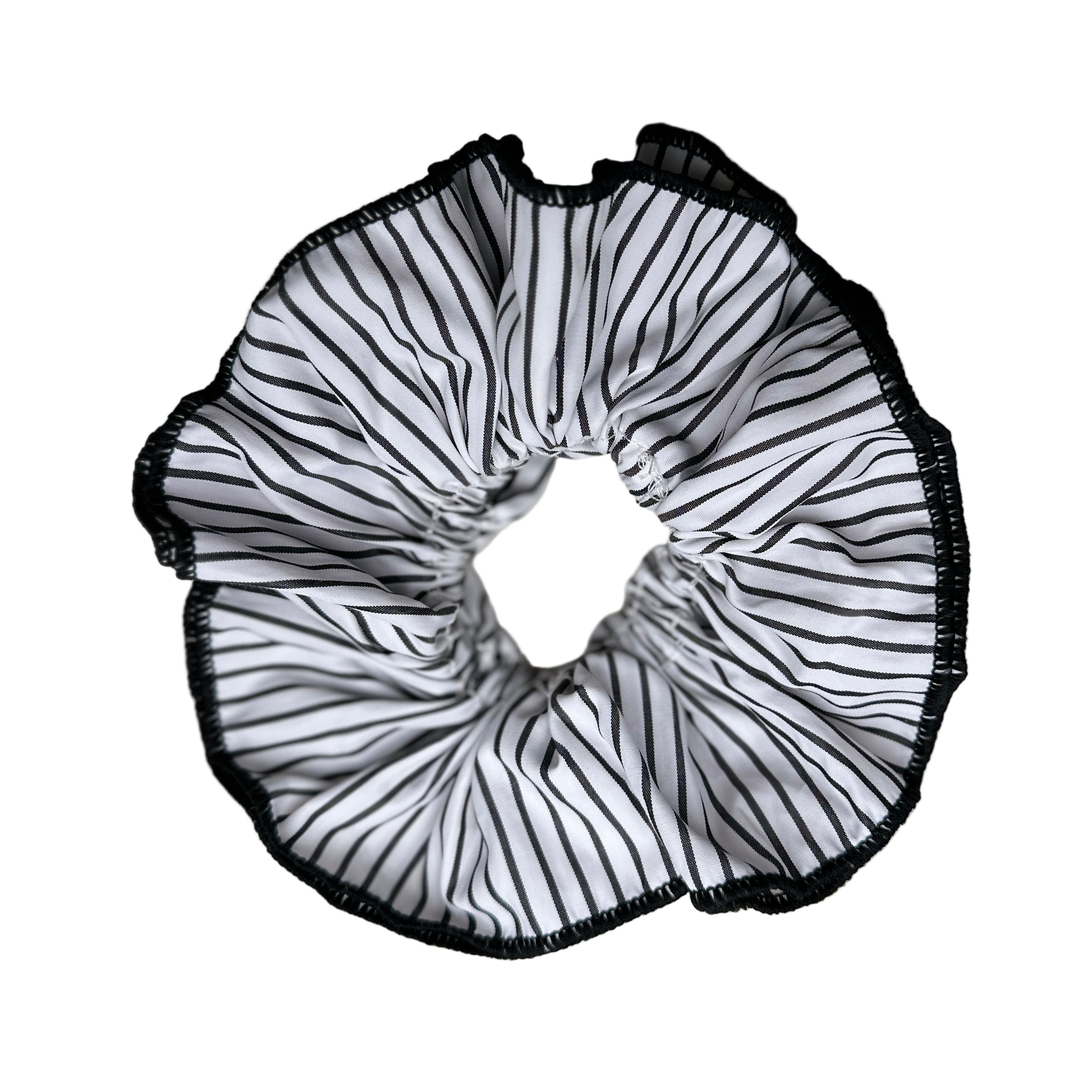 Striped Scrunchie - White &amp; Black