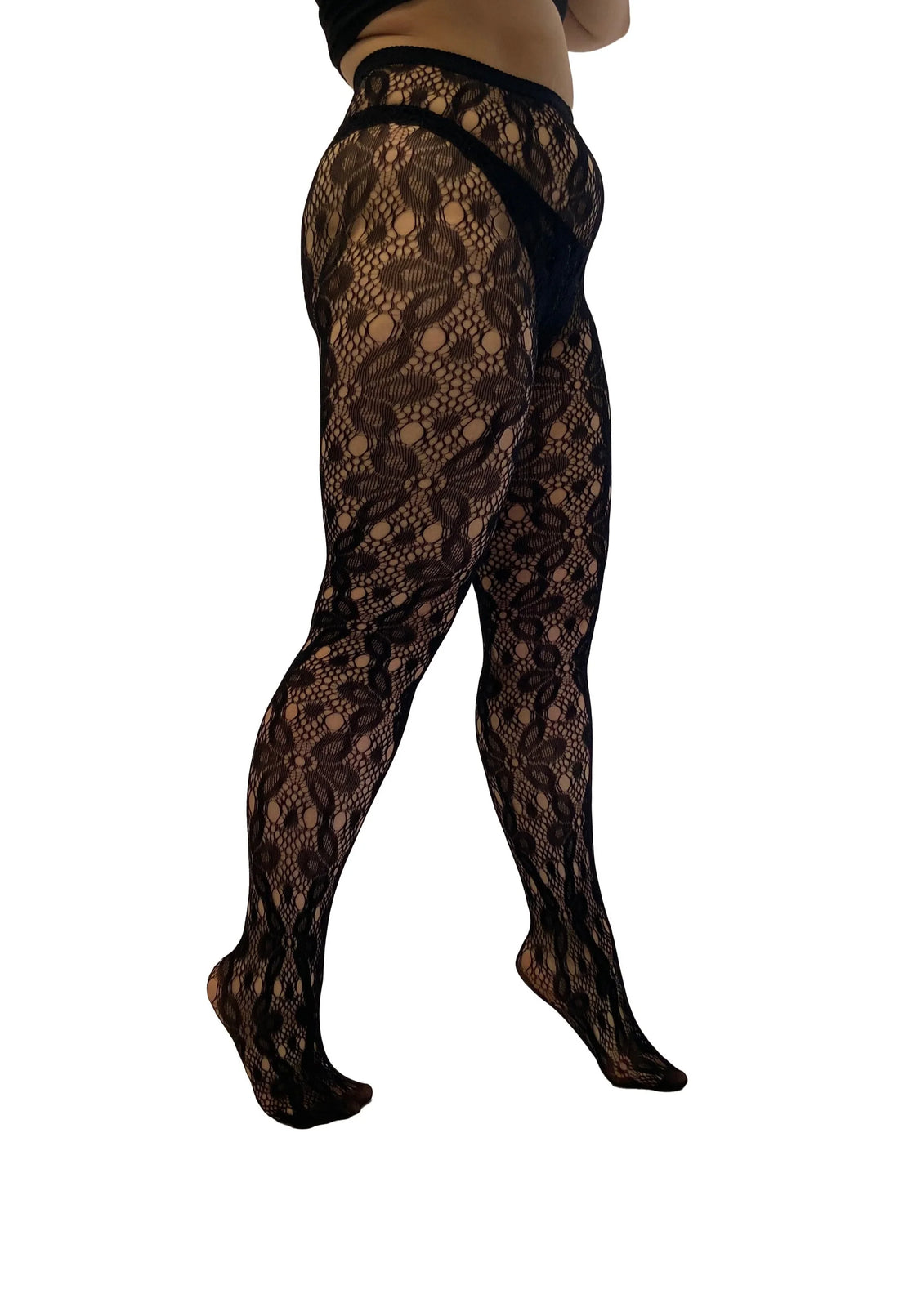 PM Large Floral Daisy Net Tights – billede 2