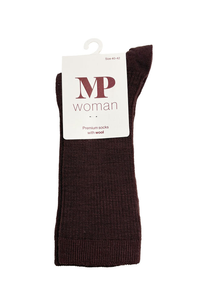 MP Fine Wool Rib Socks - Bordeaux