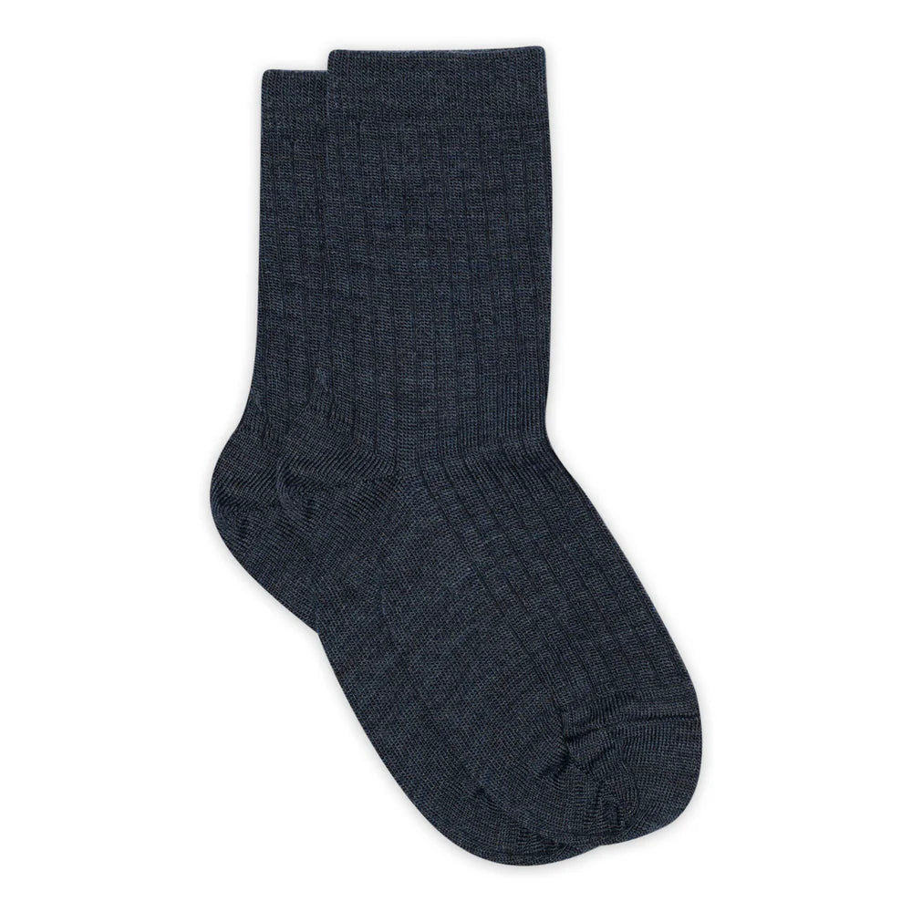 MP Fine Wool Rib Socks - Navy