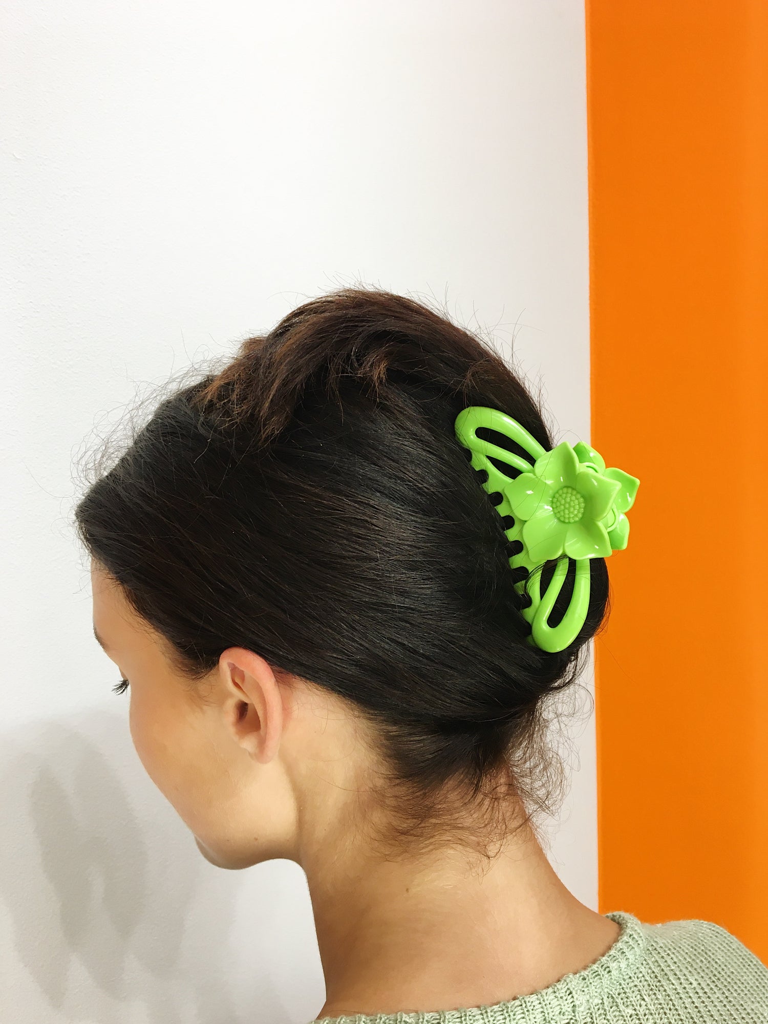 Flower Hairclip - Lime Green