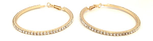 Rhinestone Hoops Small - 5 cm - Gold