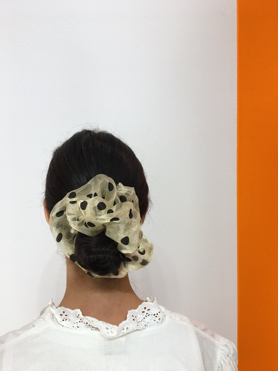 Large Dotty Scrunchie - Yellow