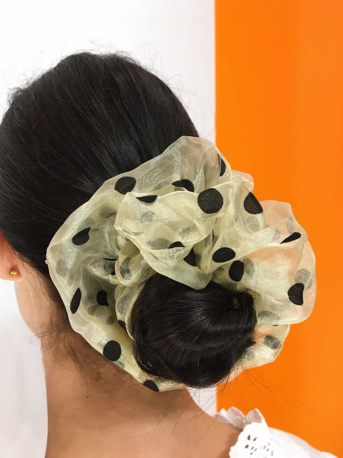 Large Dotty Scrunchie - Yellow