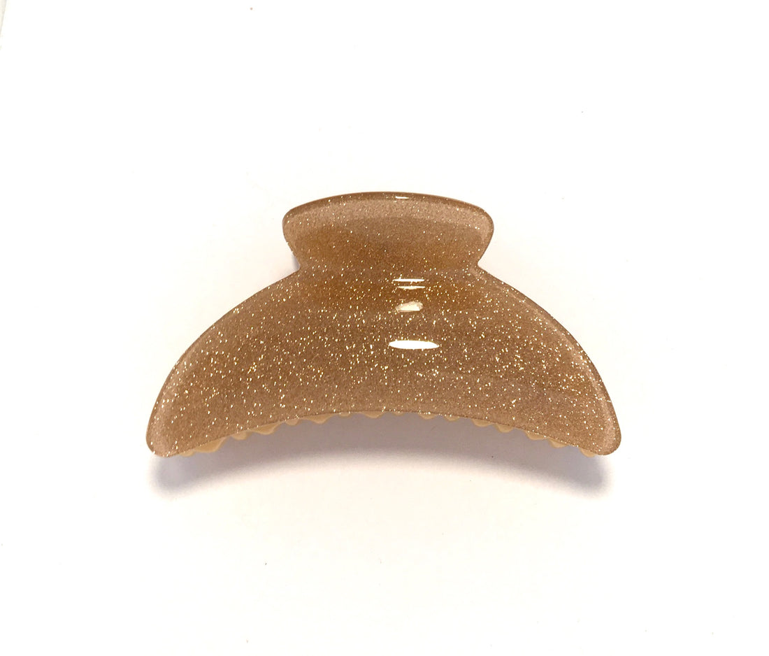 Large Glitter Hairclip - Gold