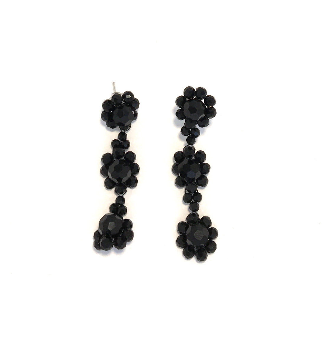 Black Flower Beaded Earring