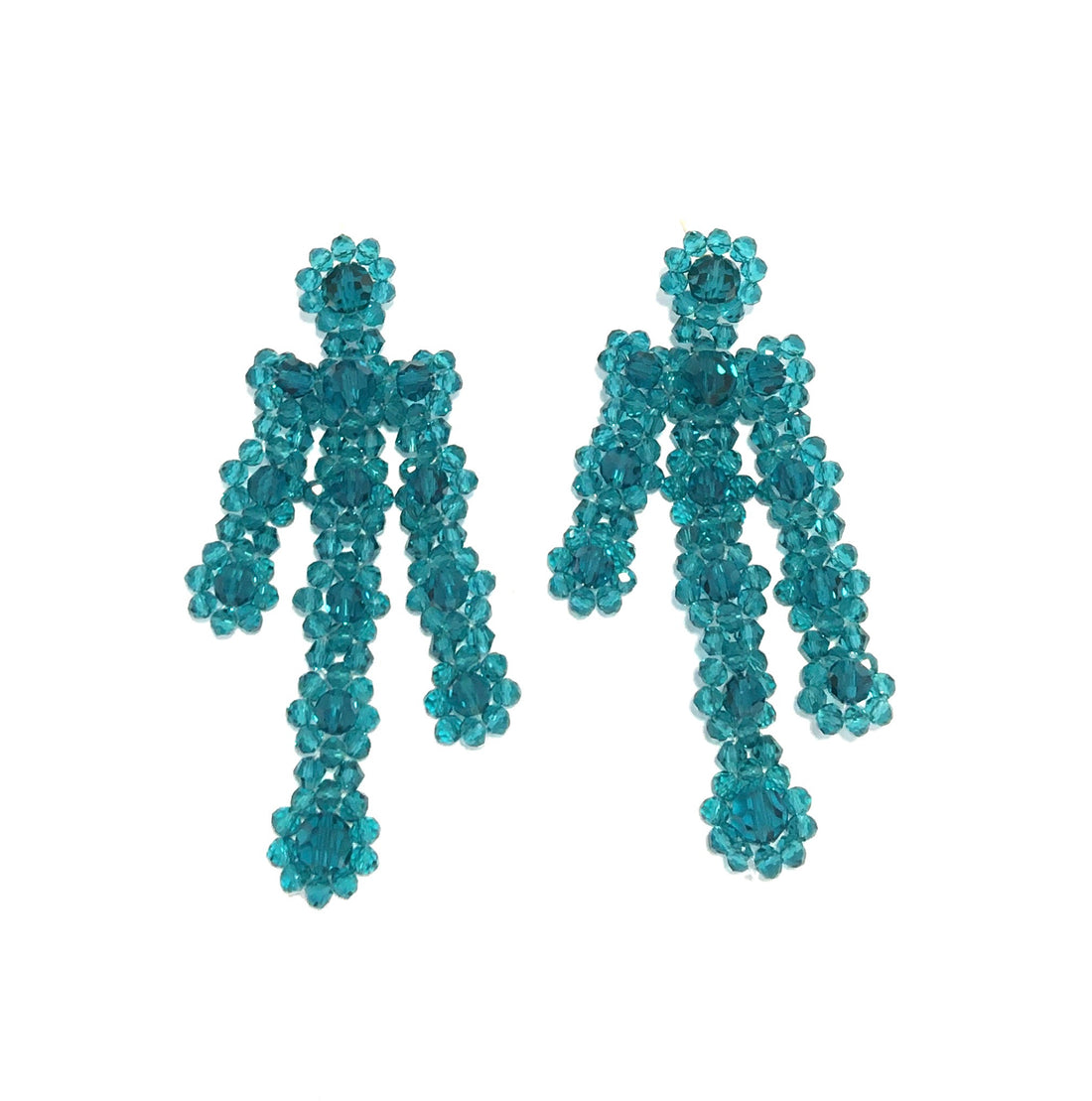Blue Beaded Galla Earring