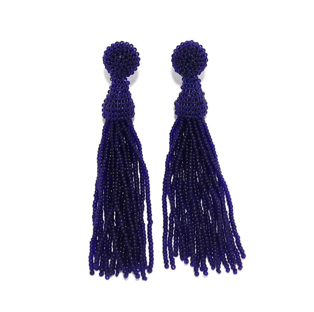 Perleørering Tassel - Indigo Blå