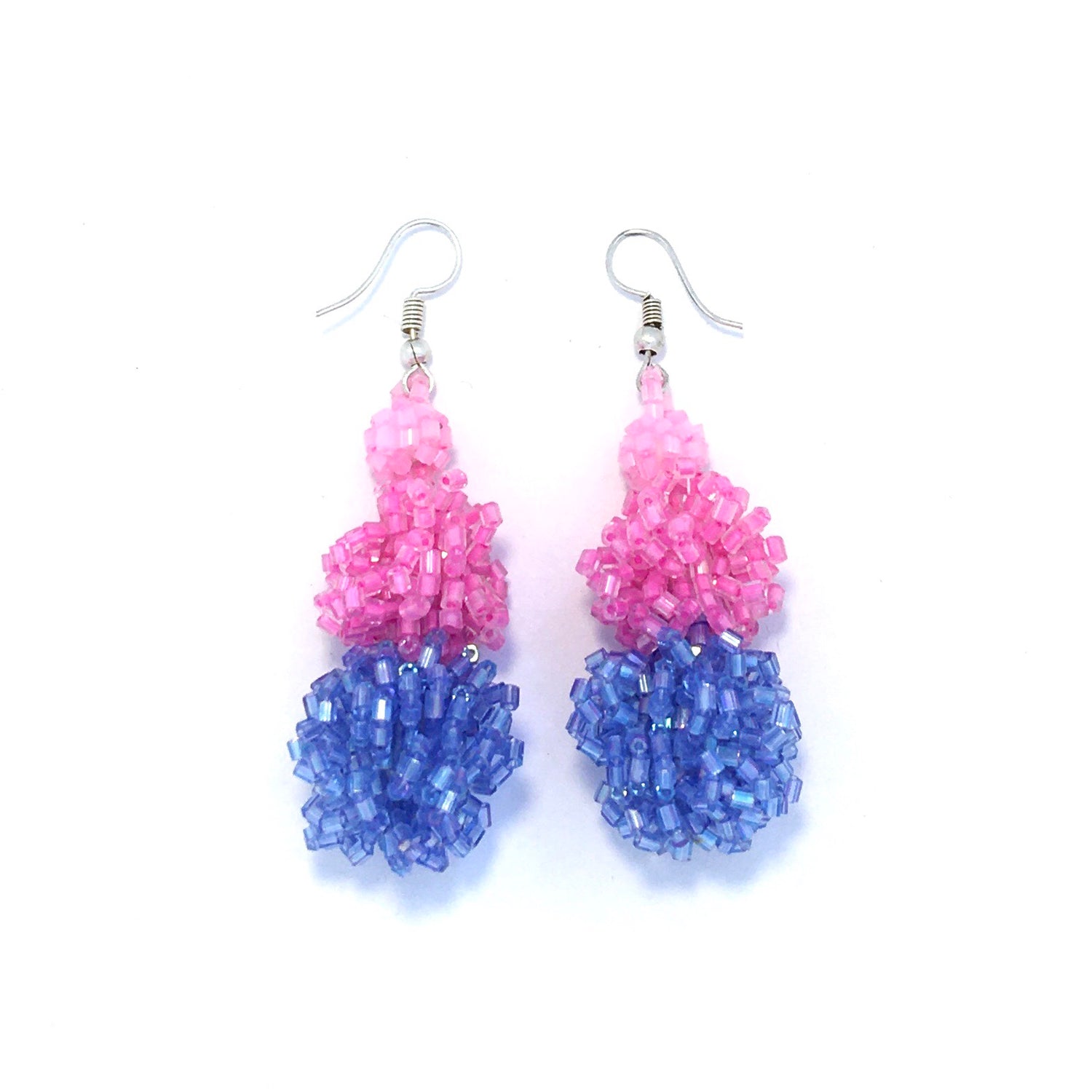 Triple Bead Ear - Pink and Blue