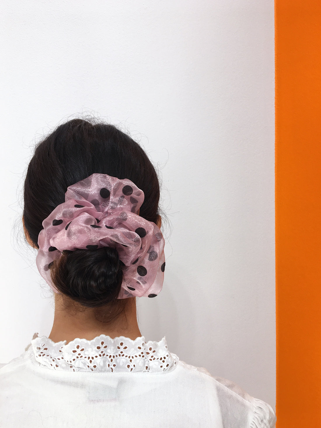Large Dotty Scrunchie - Pink