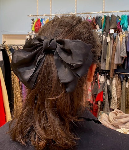 Hairclip Satin Bow - Black