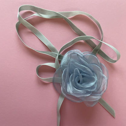 Multiflower - Organza - 10 cm - Light Blue