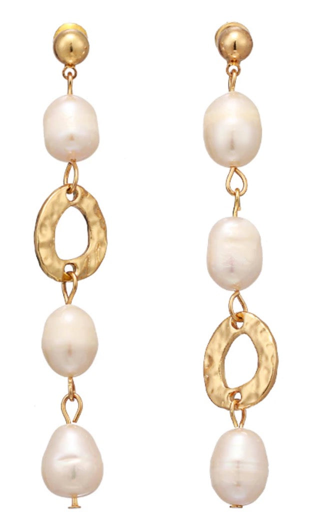 Long Pearl Drop Earrings