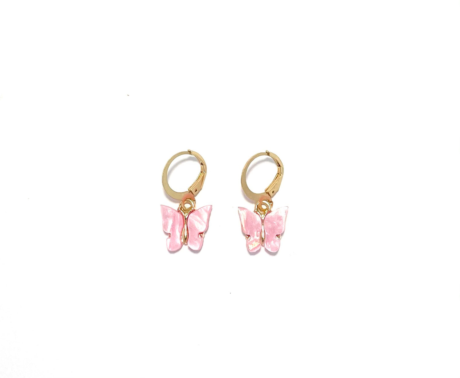 Butterfly Creole Hoop - Hot Pink