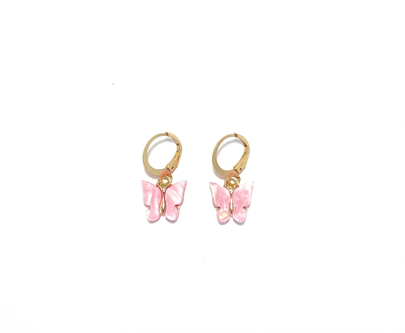 Butterfly Creole Hoop - Hot Pink