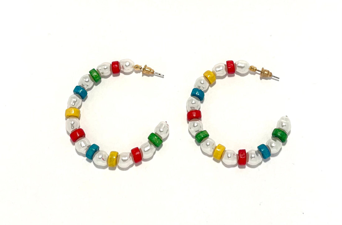 Multi Bead Pearl Hoop