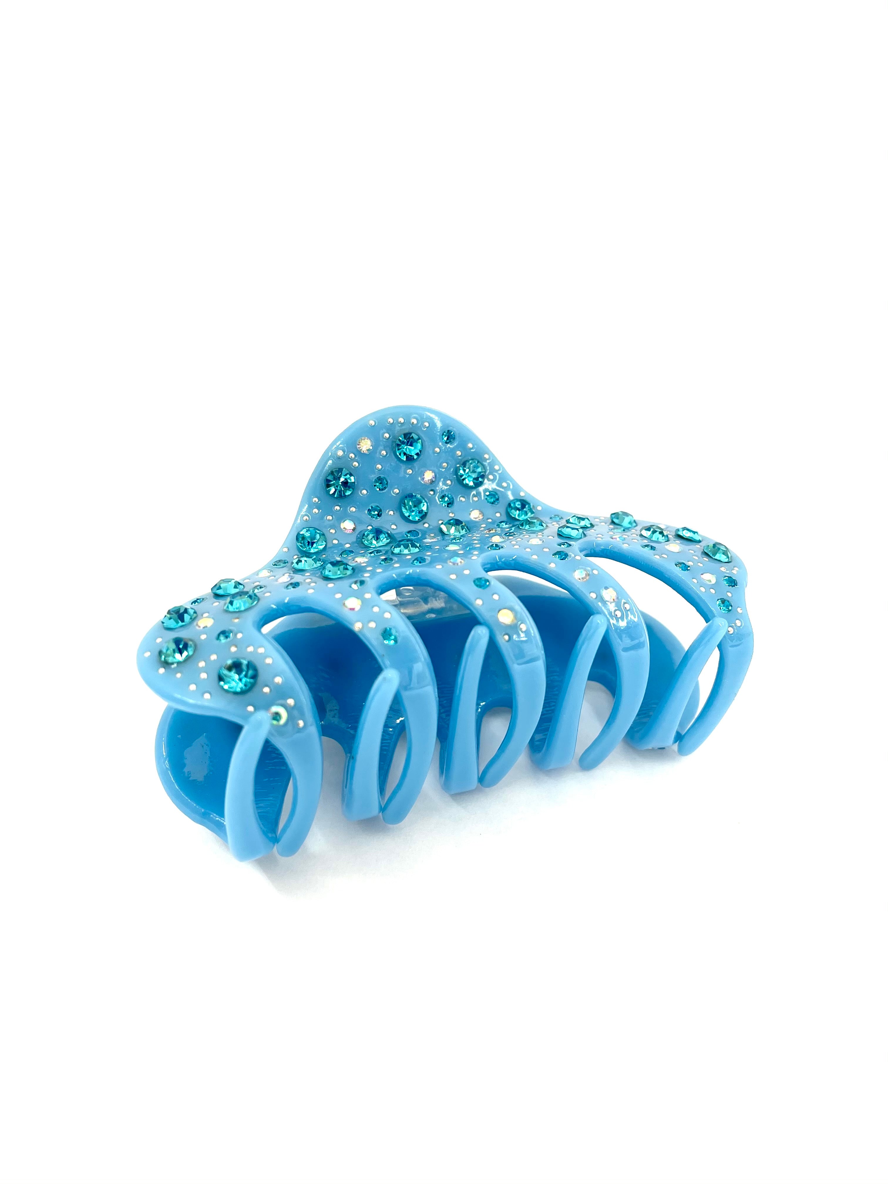 Rhinestone Hairclip - Ocean Blue