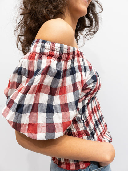 Puff Top - Red/White Check