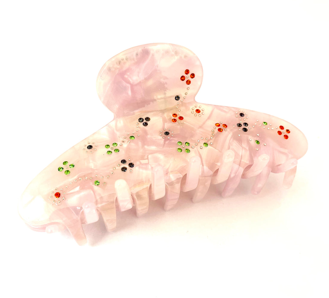 Flower Meadow Hairclip - Marble Pink