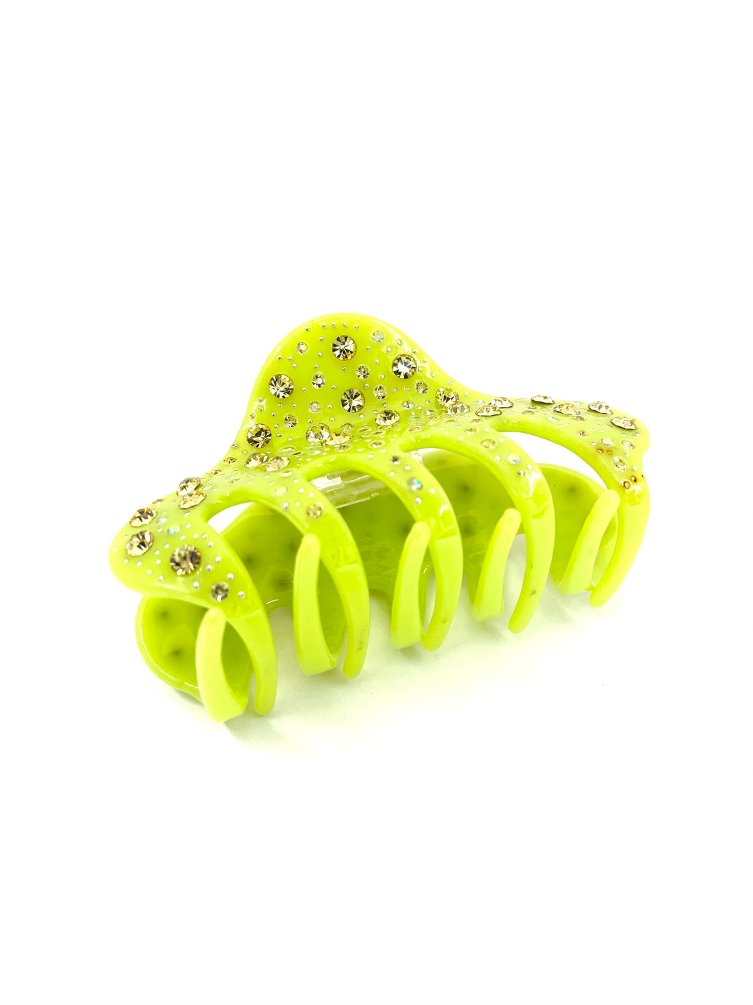 Rhinestone Hairclip - Lime Green