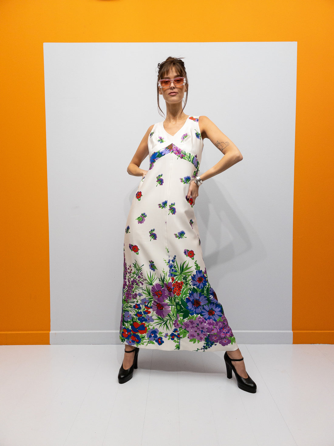Vintage Blomster Maxikjole